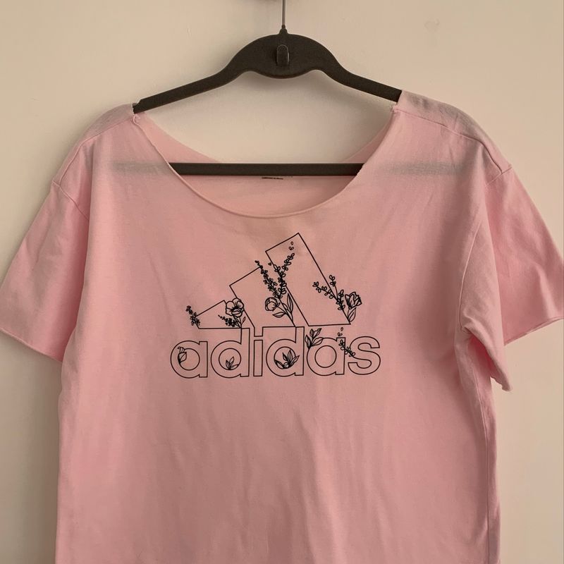 Blusa fashion adidas rosa bebe