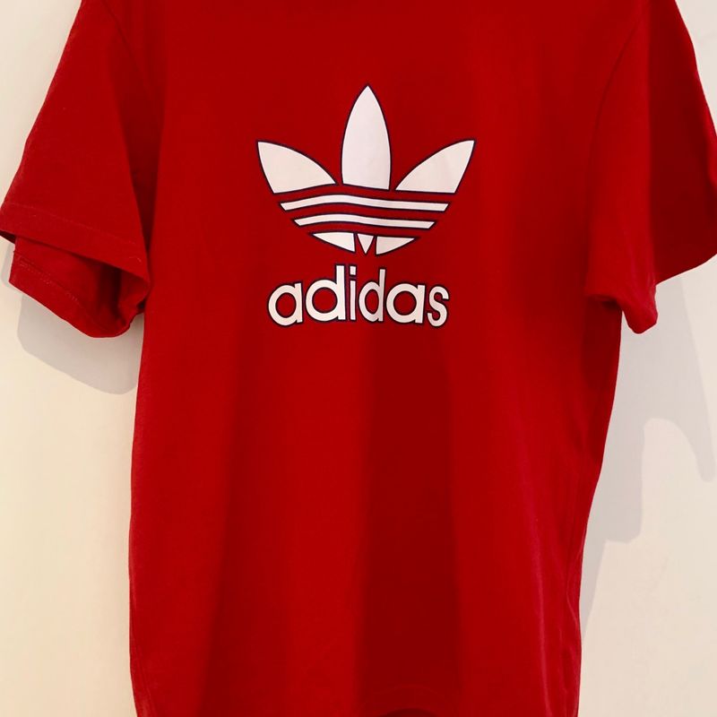 Camiseta adidas best sale vermelha masculina