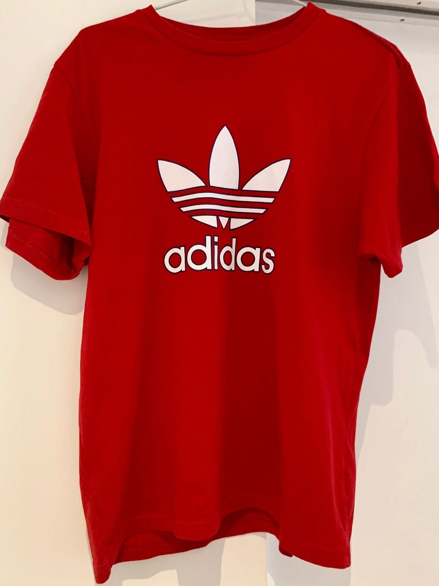 camiseta adidas vermelha masculina