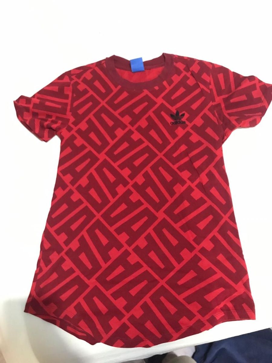 camiseta adidas vermelha masculina