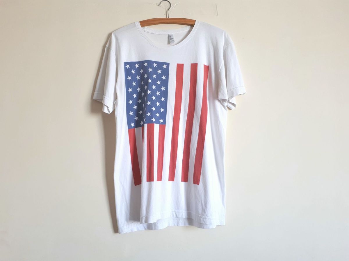 camiseta american apparel bandeira dos eua - camisetas american-apparel