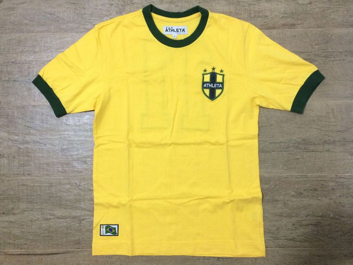 Camiseta Athleta Retrô Amarela Brasil #11 - Tamanho P