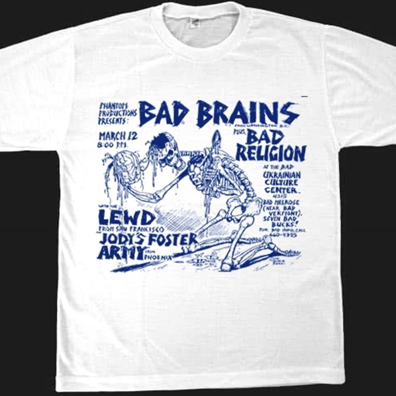 Camiseta Banda Bad Brains Bad Religion Silk Algodão Penteado Fio