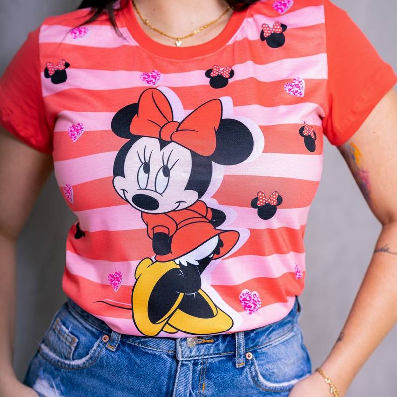 Camiseta Blusa Feminina T-Shirt Premium Desenho Minnie Algodão para O Dia  Dia Tamanho M Novo, Camiseta Feminina Nunca Usado 90765265