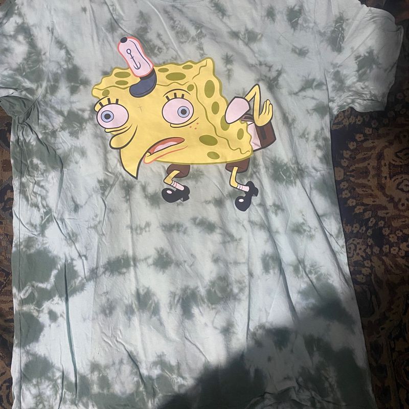 Camiseta Tie Dye Bob Esponja - Azul