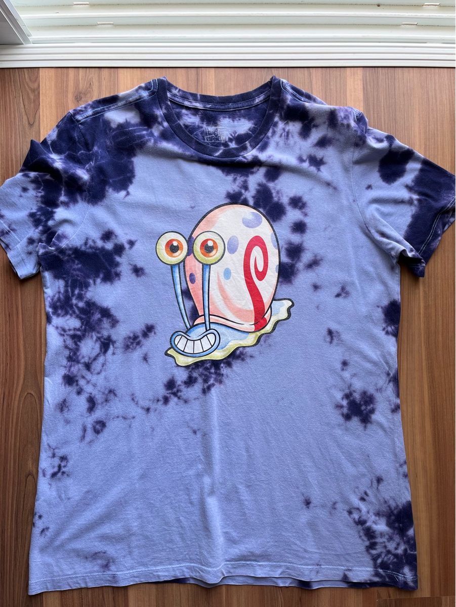 Camiseta Tie Dye Bob Esponja - Azul