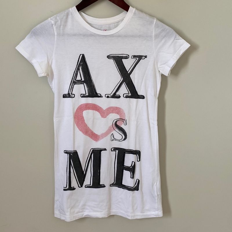 Camiseta Branca Feminina Armani Exchange Tam P com Estampa