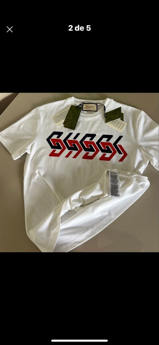 Camiseta Gucci Logo Original, Tam L (G Brasil), 100% Algodão, Pouco Uso,  Oversized, Camiseta Masculina Gucci Usado 93113533