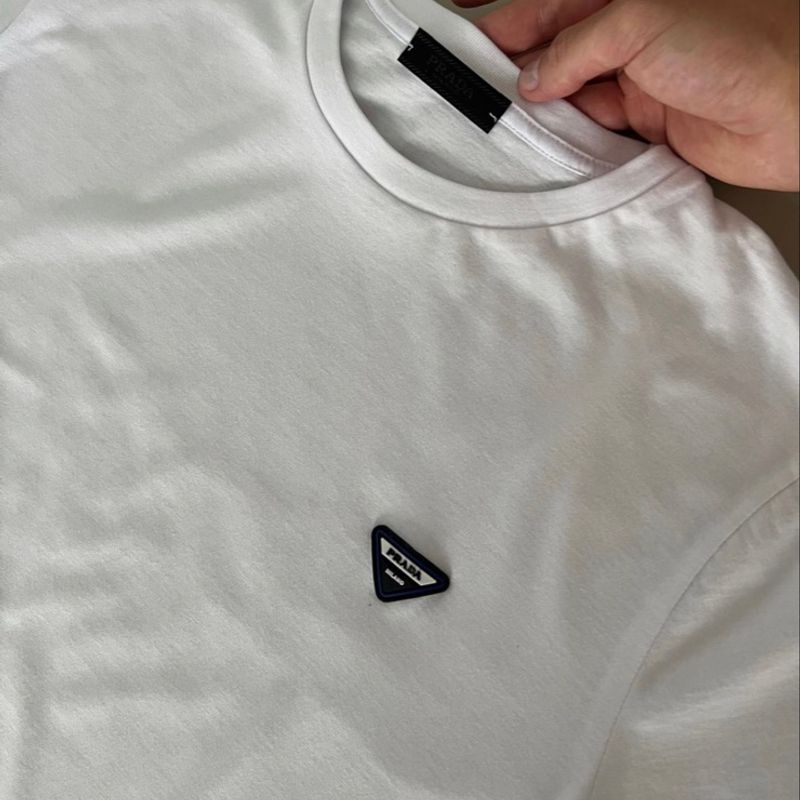 Camiseta Branca Original Prada, Camiseta Masculina Prada Usado 85096515