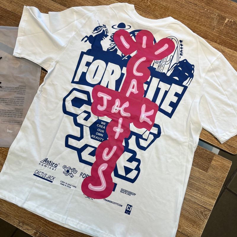 Camiseta Cactus Jack X Fortnite By Travis Scott | Camisa Masculina