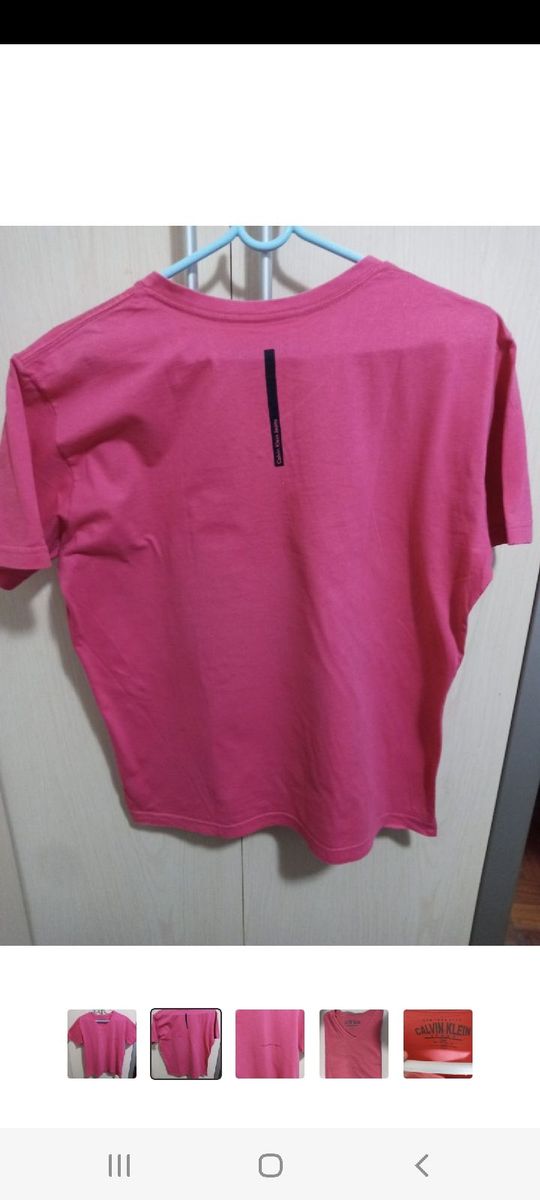 Camiseta Calvin Klein Algodão Rosa, Blusa Feminina Calvin Klein Nunca  Usado 90601305