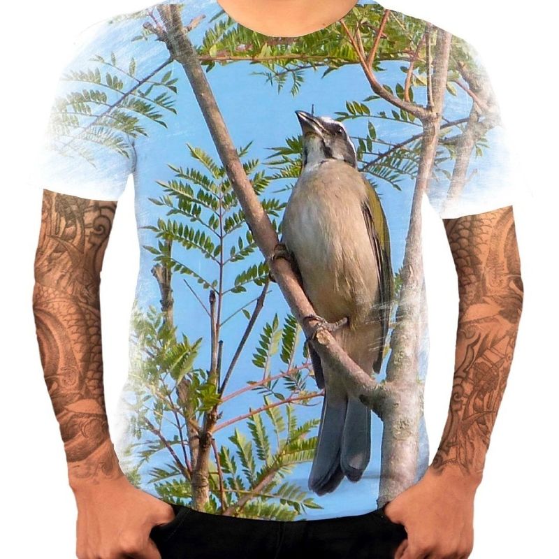 camiseta Papa capim coleiro baiano ave pássaro criatório estampada.