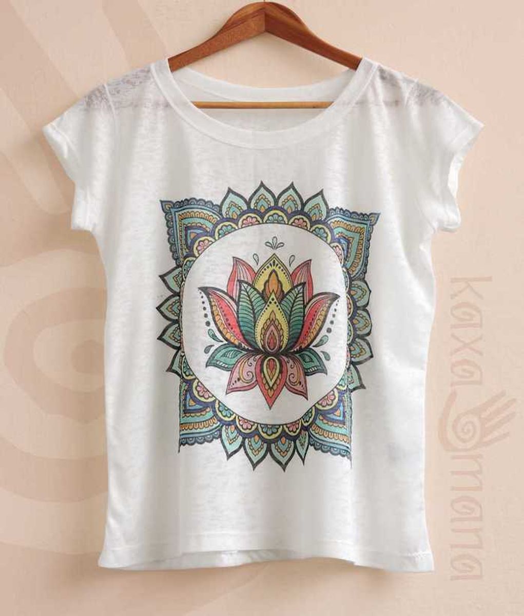 Camiseta Ioga Yoga Meditação Zen Hippie Boho Étnica Cacb006-18-P, Blusa  Feminina Artesanal Nunca Usado 92423788