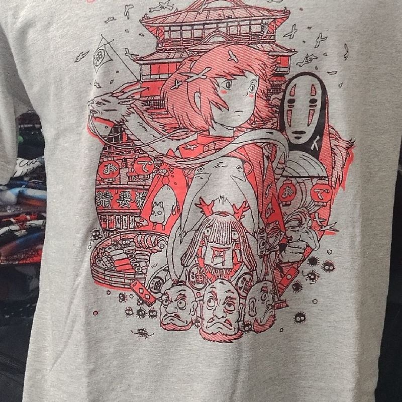 Camiseta Chihiro Cinza Studio Ghibli Johnic Anime Nunca Usado - Main Image