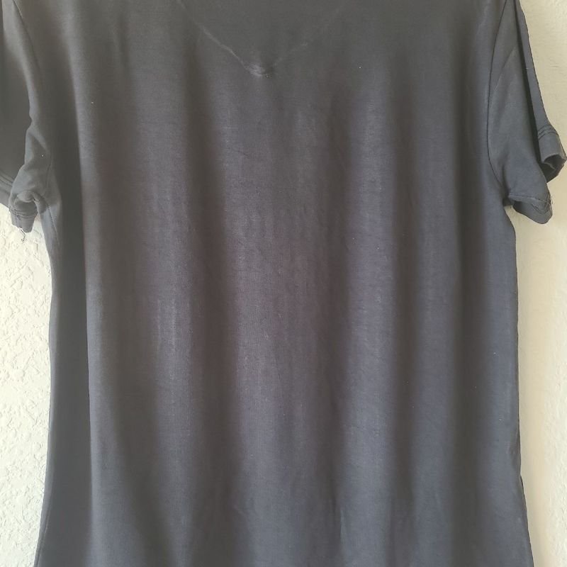 Camiseta Manga Curta Calvin Klein Cinza Algodão Masculina Tamanho