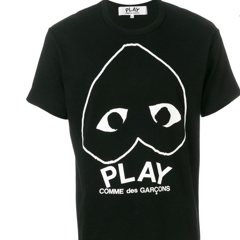 Camiseta Comme Des Garçons Play - Estampa de Coração- Preta