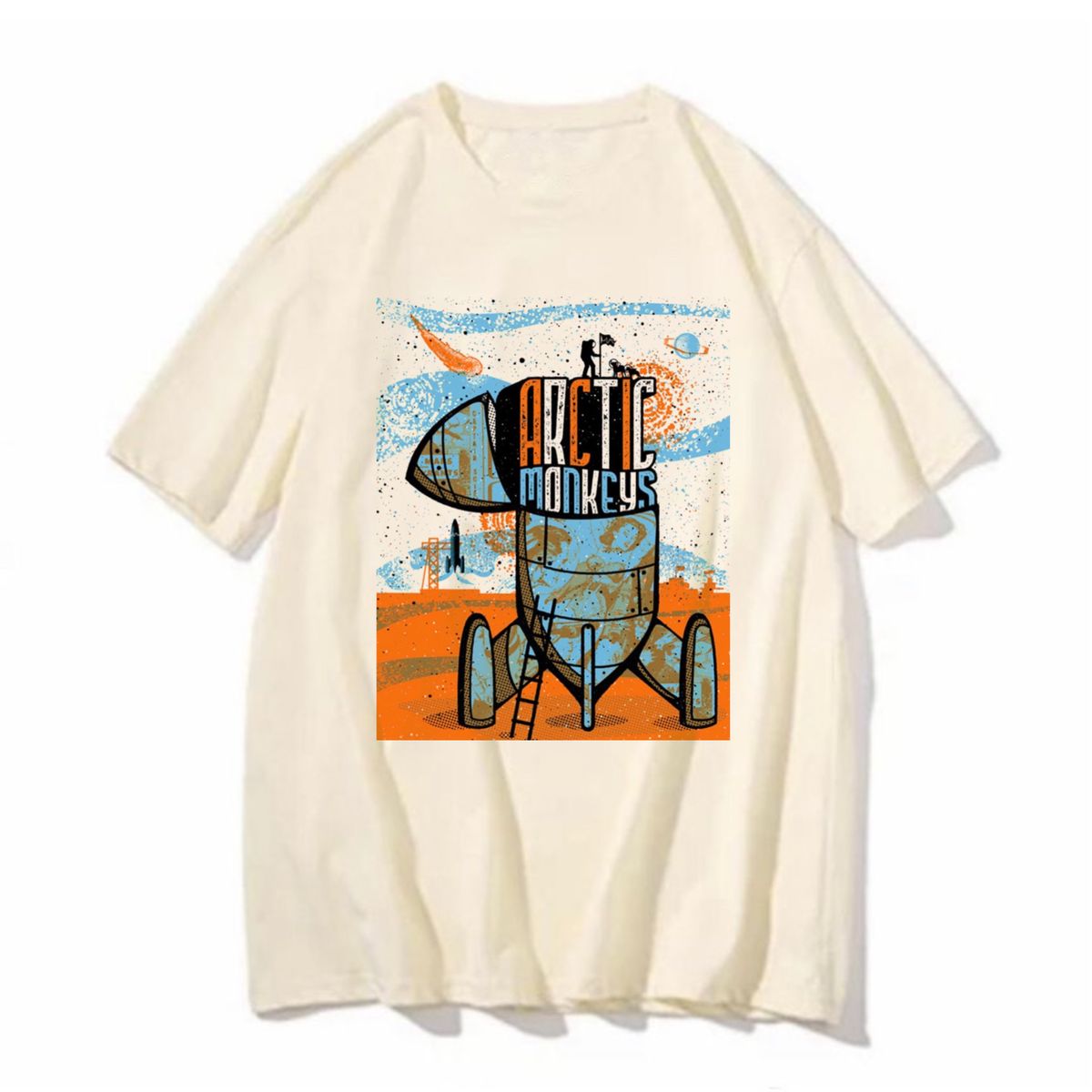 Camiseta Creme Arctic Monkeys | Camiseta Feminina Nunca Usado 75798771 ...