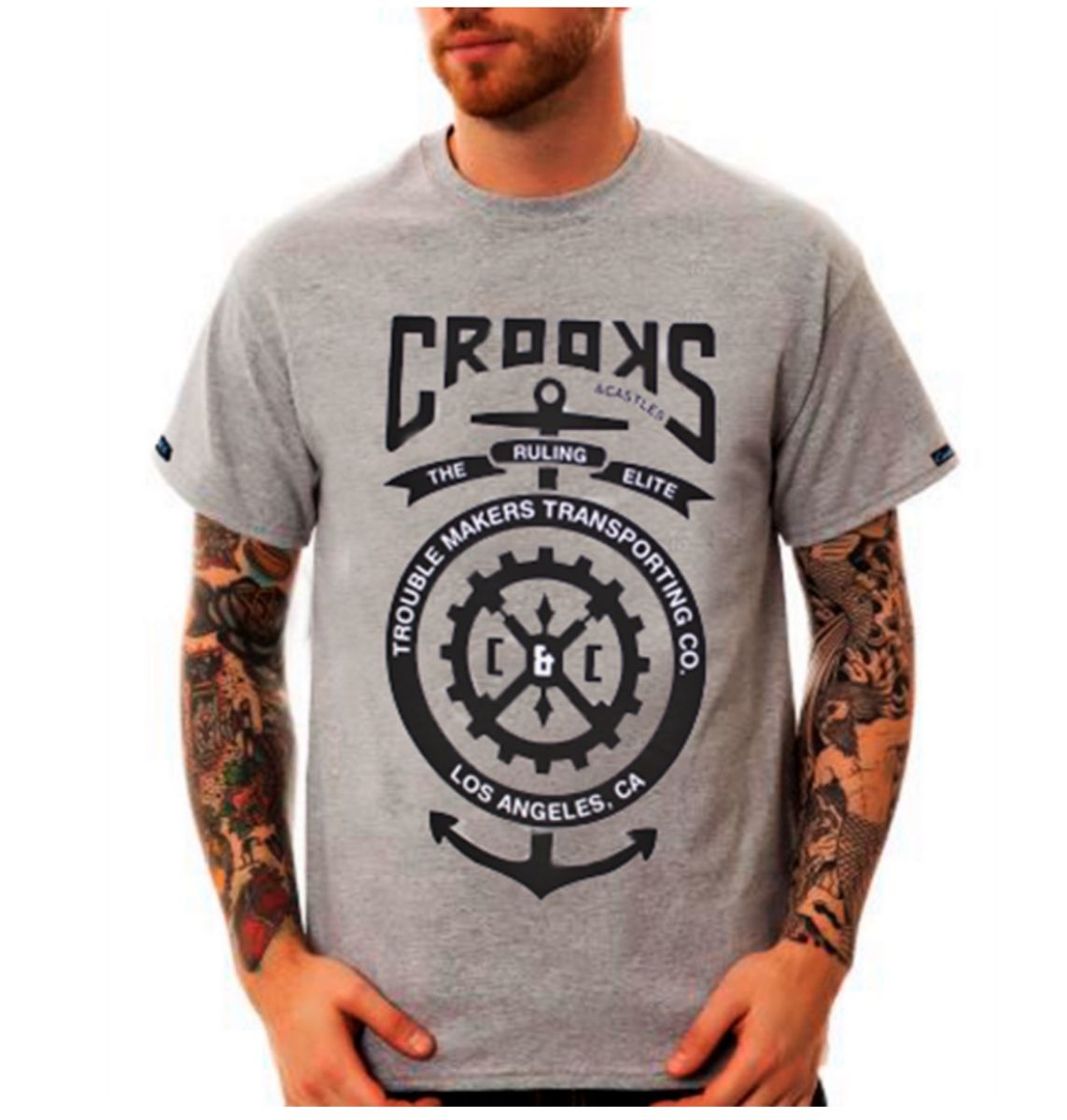 Camiseta Crooks And Castles Tmt Cinza | Camiseta Masculina Cr Nunca ...