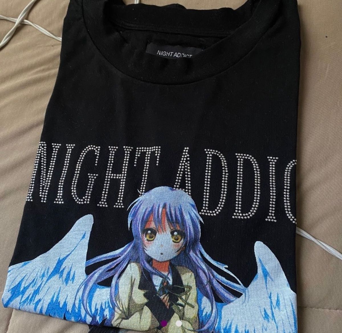 Camiseta Design Anime Preta  Camiseta Masculina Night Addict