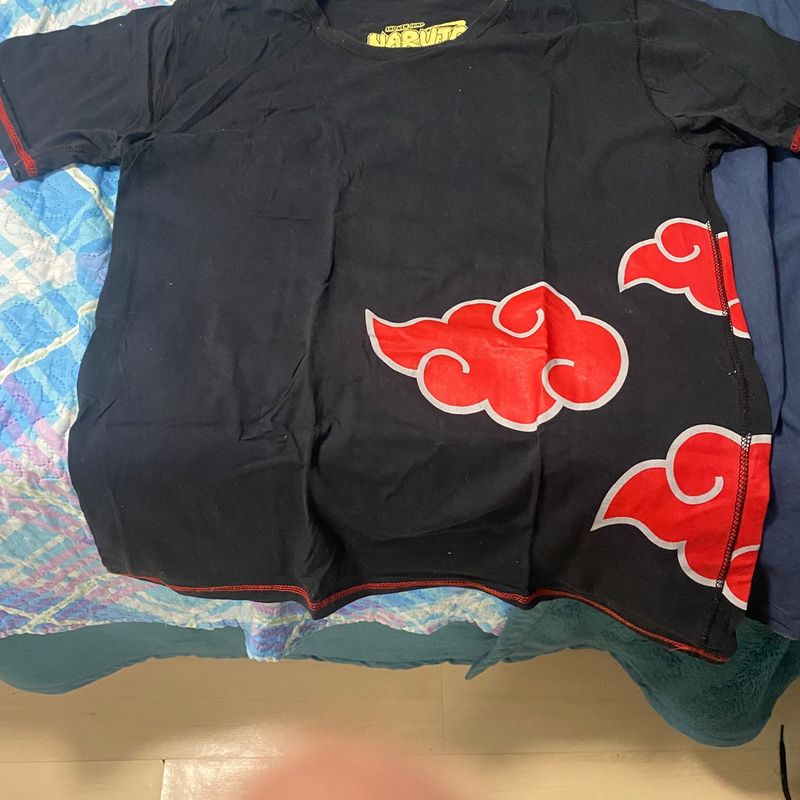 Camiseta dupla face naruto akatsuki infantil