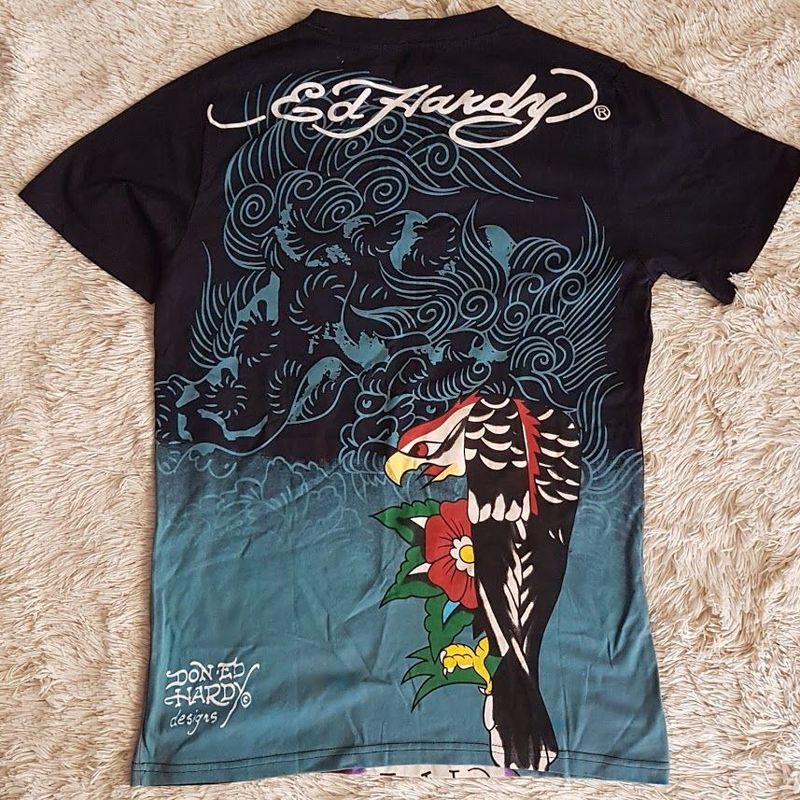 Camiseta Ed Hardy By Christian Audigier Preta Original Tam M