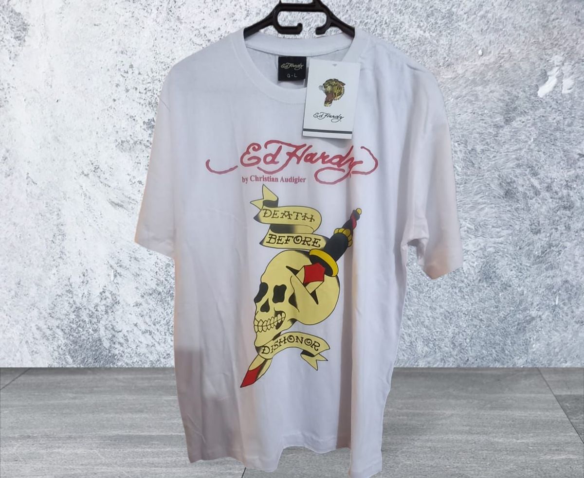 Camiseta Ed Hardy Original Tamanho Gg Camiseta Masculina Ed