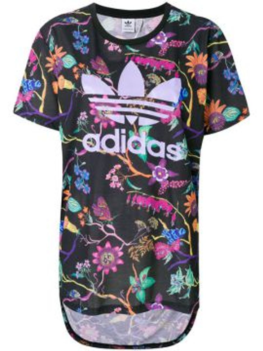 camisa adidas estampada floral