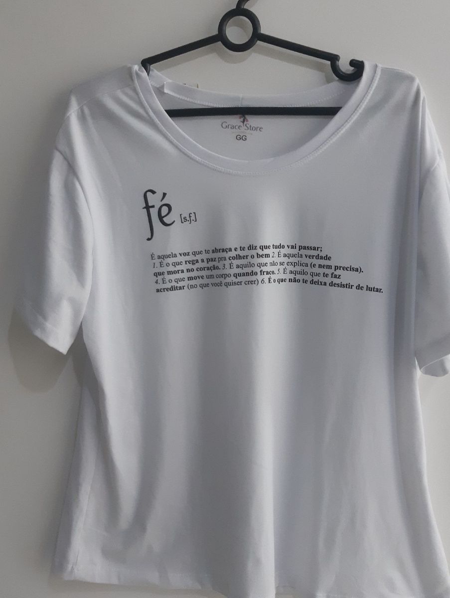 Camiseta Fé | Camiseta Feminina Gracestoregoiania Nunca Usado enjoei