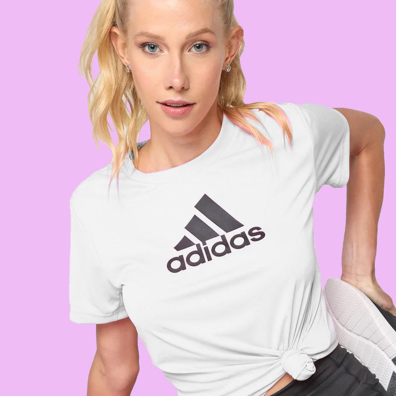 Blusa feminina hot sale adidas branca