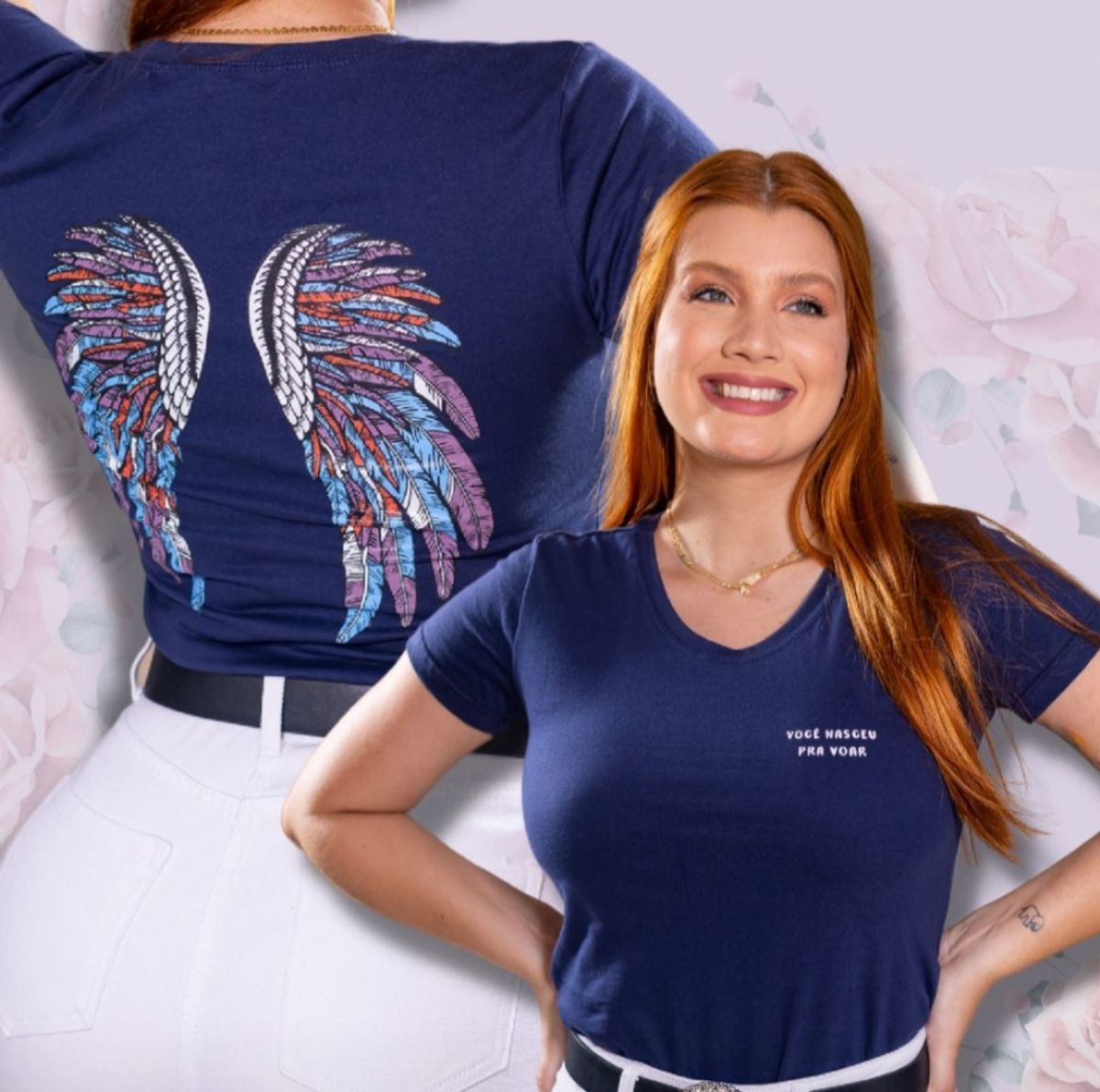 Camiseta Feminina de Algodão Estilo T-Shirt