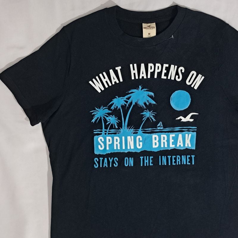 Camiseta hollister azul sales