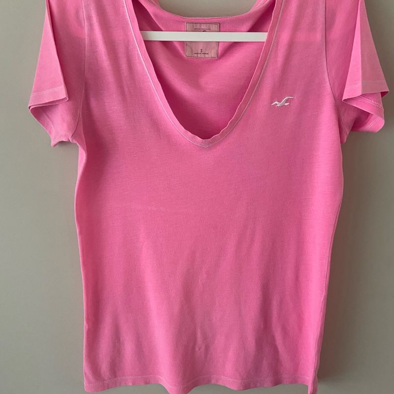 Camiseta best sale hollister rosa