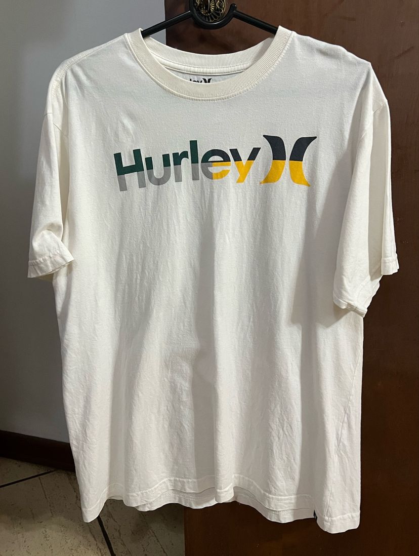 camiseta hurley branca logo - camisetas hurley