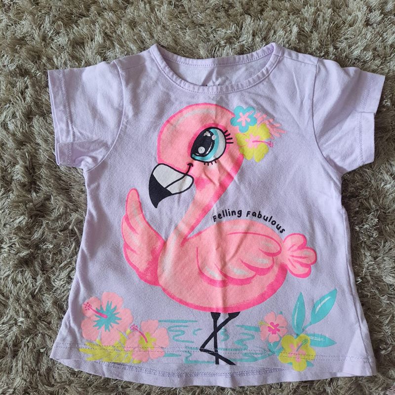 Camiseta Infantil Roxo Flamingo Poim Usado 111896221 enjoei