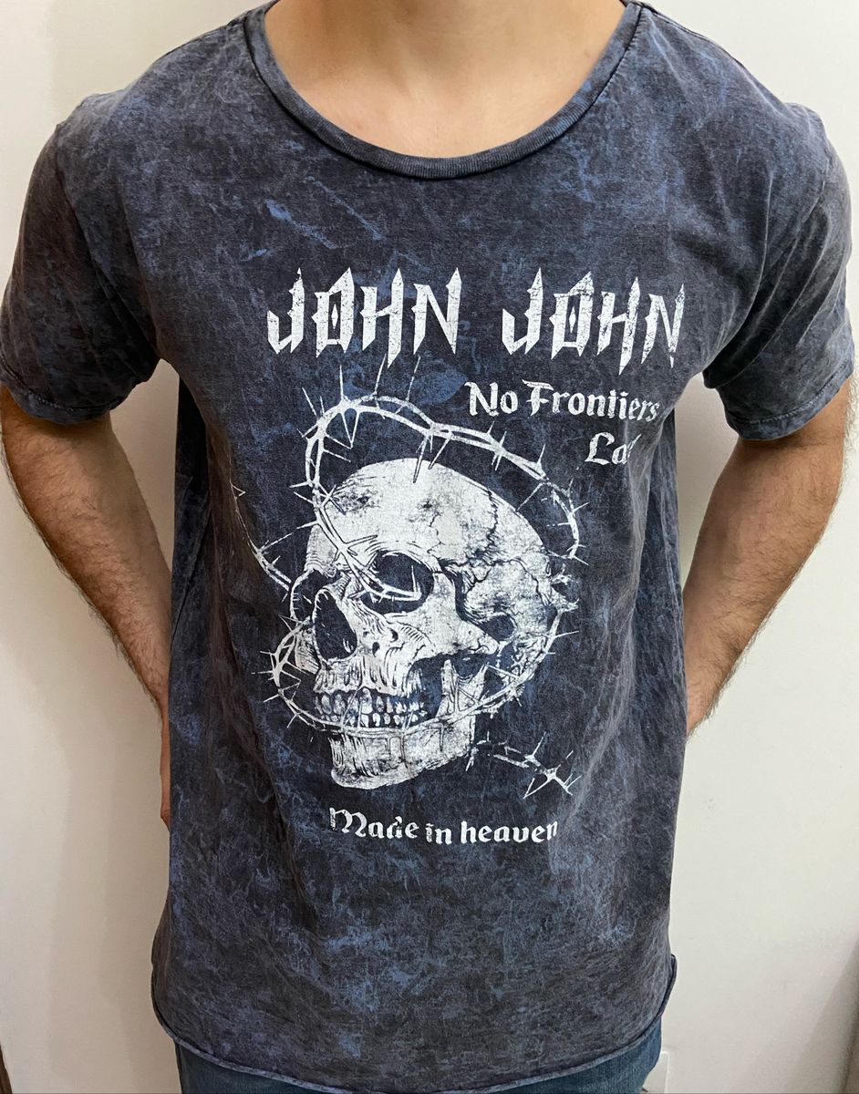 Camiseta John John Made In Heaven Azul Caveira, Camiseta Masculina John  John Nunca Usado 91477888