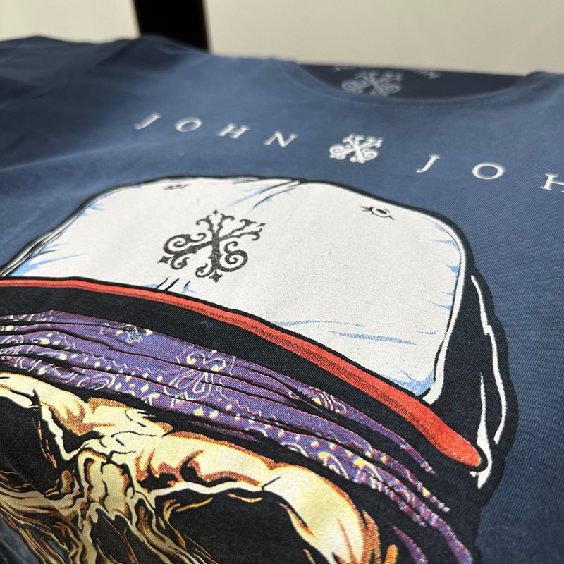 Camiseta John John Caveira Azul Masculina Estilo Conforto Elegância, Camiseta Masculina John John Usado 90707612