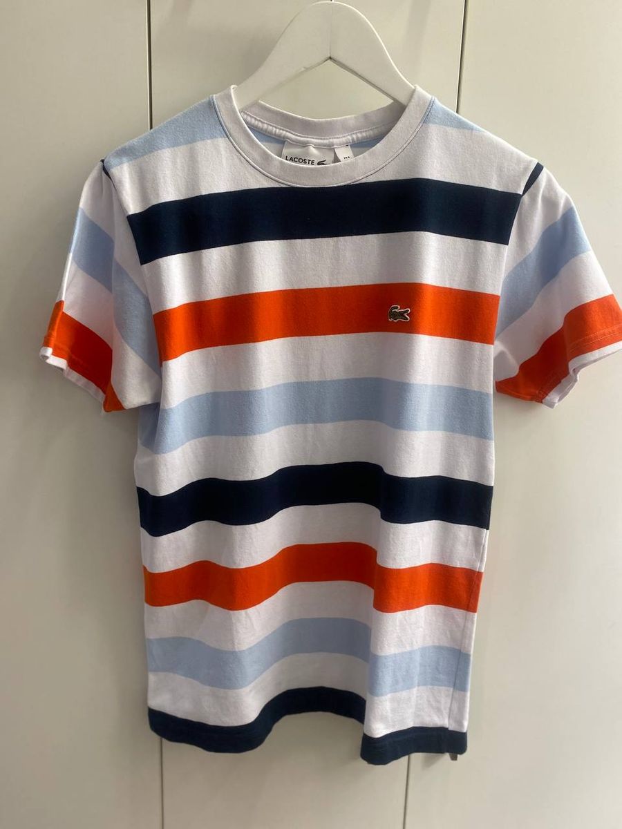 Camiseta Lacoste Original Listrada Tam L Regular Fit | Camiseta ...