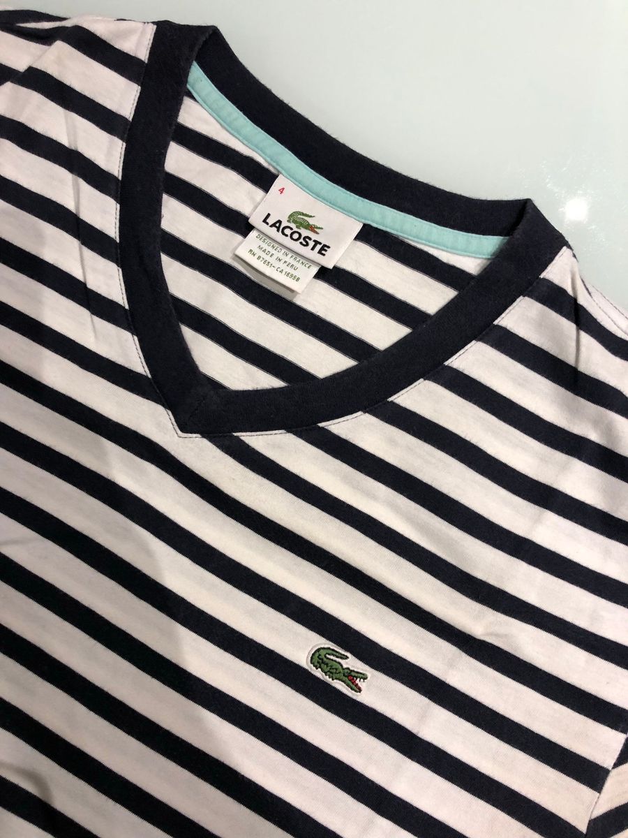 camisa listrada da lacoste