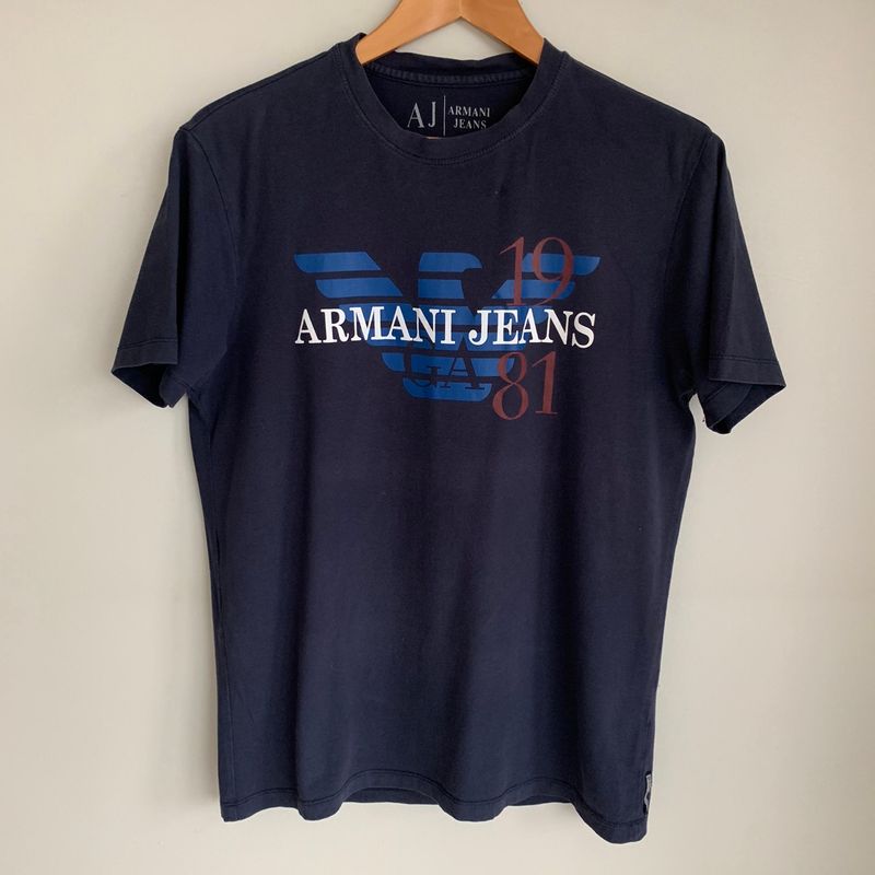 Camiseta Manga Curta Armani Jeans Tam G Camiseta Masculina