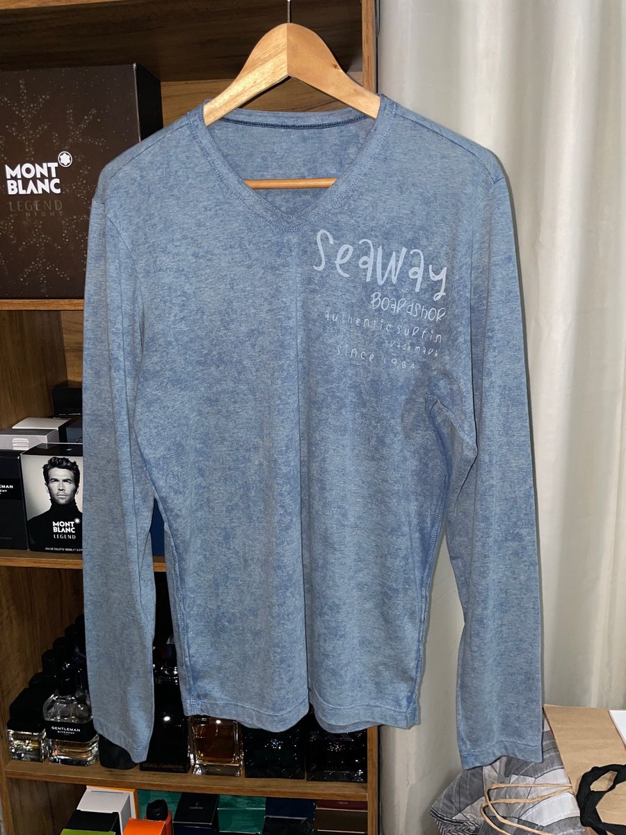 Camiseta Manga Longa Seaway Original | Camiseta Masculina Seaway Usado ...