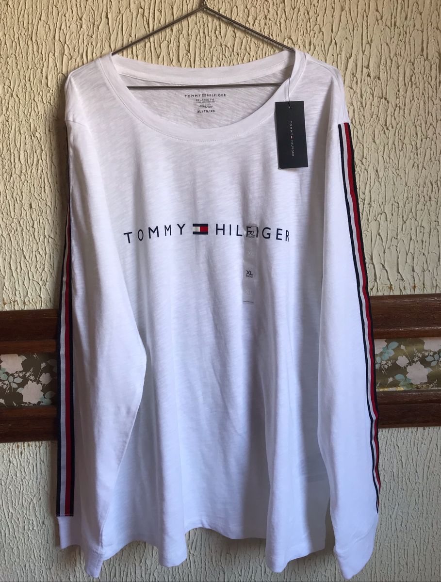 blusa tommy feminina manga longa