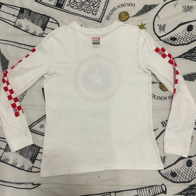 Camiseta Manga Longa Vans X Marvel Capitao America Tam M Vans