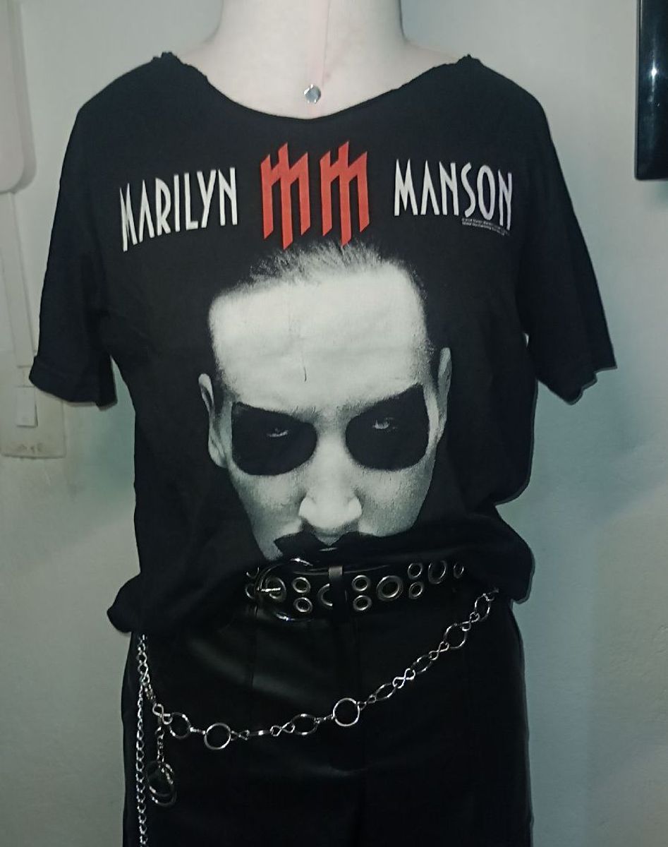 Camiseta Marilyn Manson Tam M/G Goth Gotica Rock Vintage | Marilyn