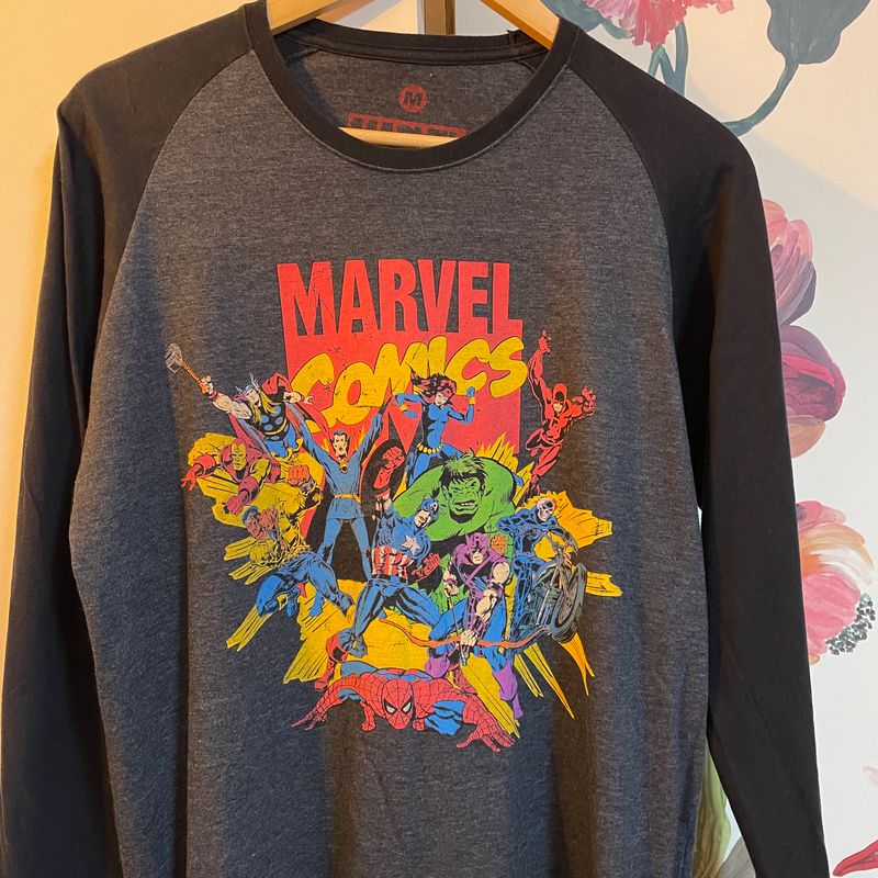 Camiseta Marvel Manga Longa Camiseta Masculina Riachuelo Usado 70547583  enjoei