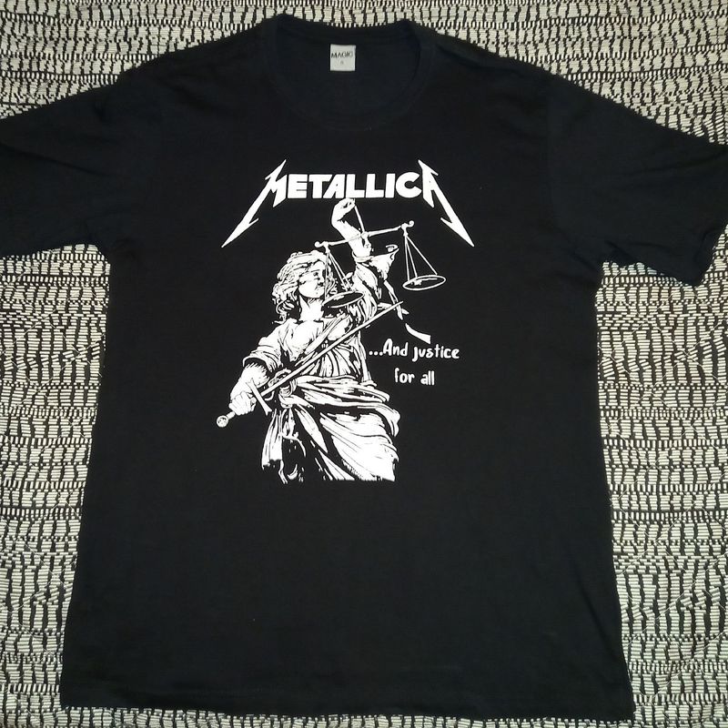 Camiseta De Rock Masculina Metálica Justice Heavy Metal