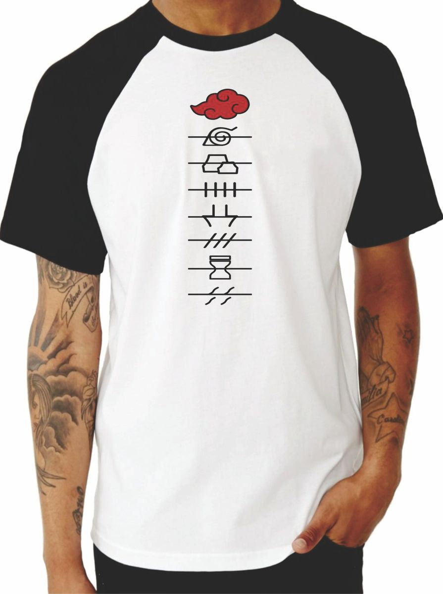 Camiseta Naruto Akatsuki Nuvem  Camiseta Masculina Casa Magica