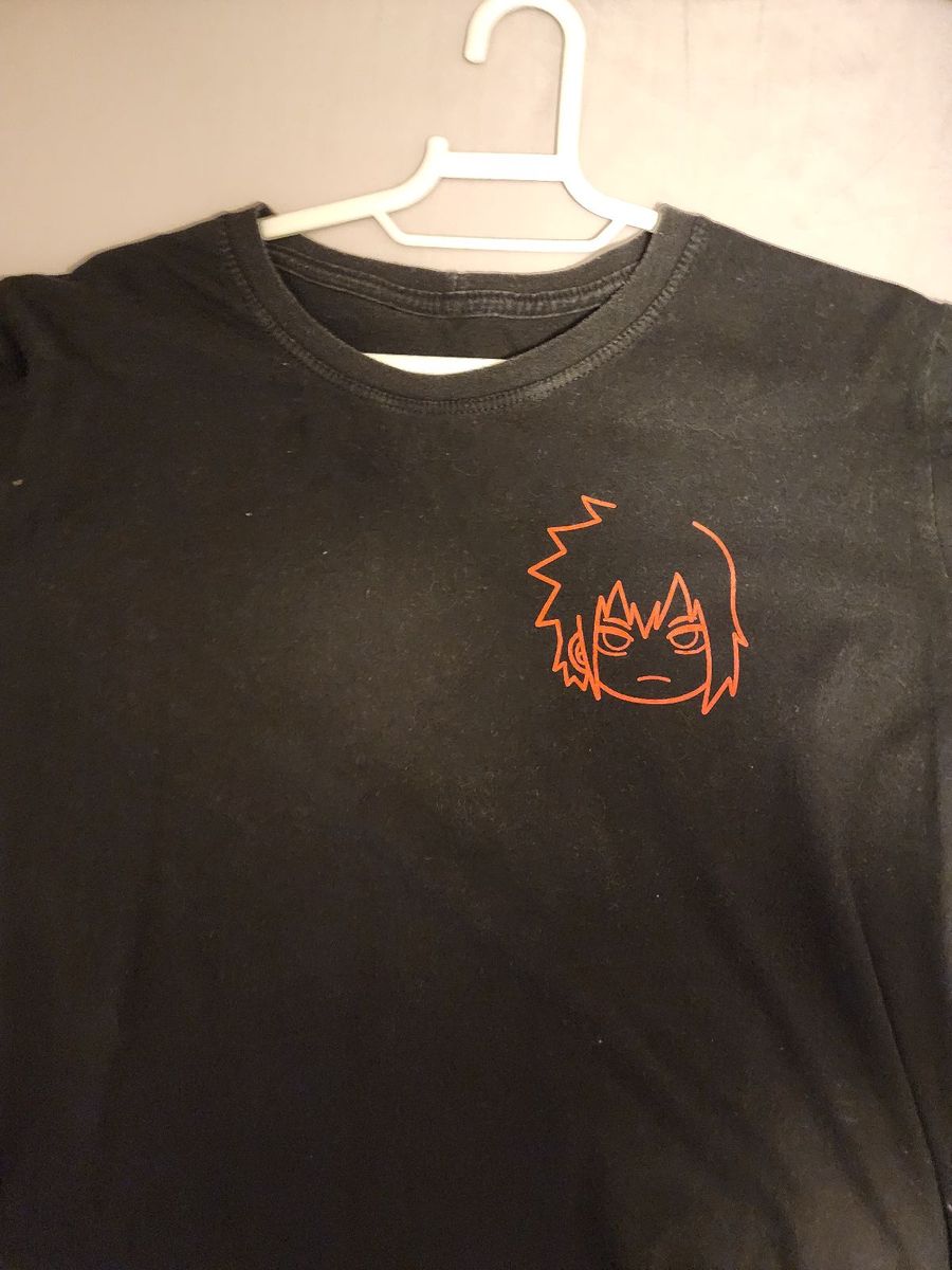 Camiseta masculina Sasuke preta, Naruto