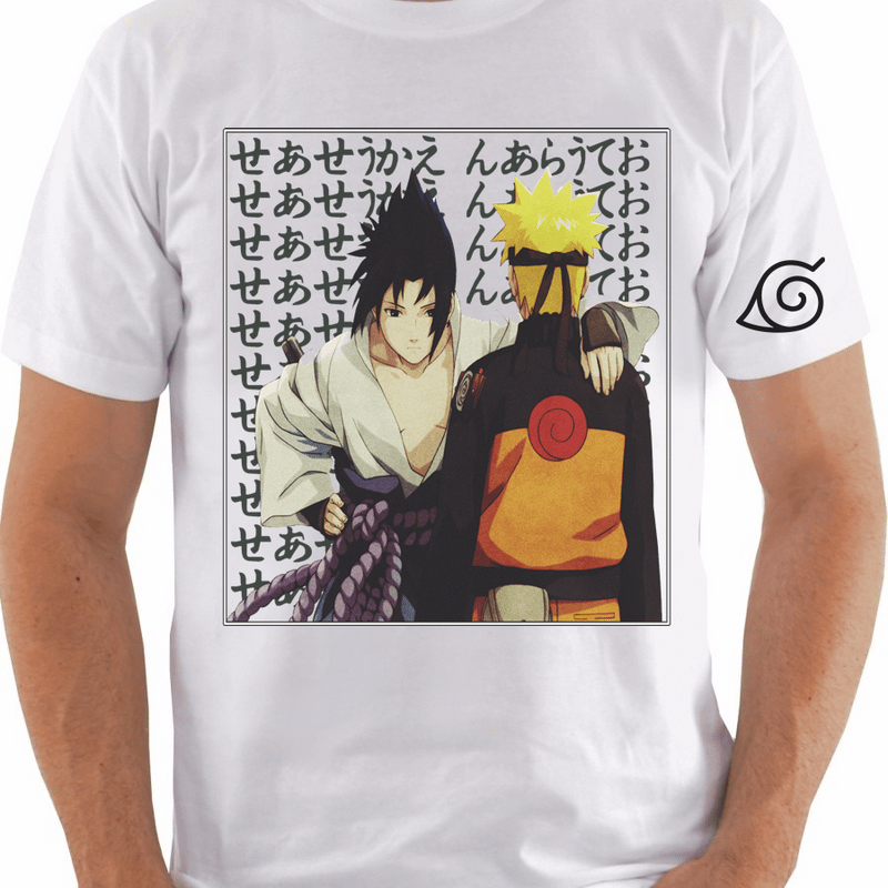 Camiseta masculina Sasuke preta, Naruto