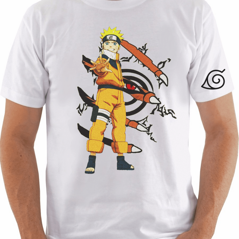 Camiseta masculina Preta algodao Boruto Karma Desenho Anime Otaku