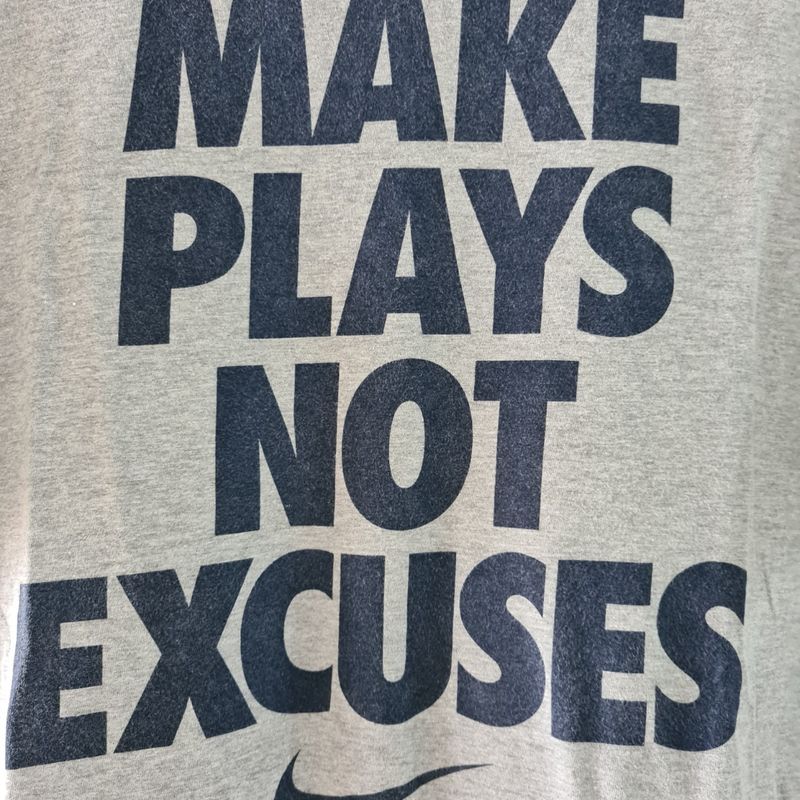 Camiseta Nike Masculina Original Cinza Make Plays Not Excuses Tamanho Gg Brasil Camiseta Masculina Nike Usado 80297186 enjoei